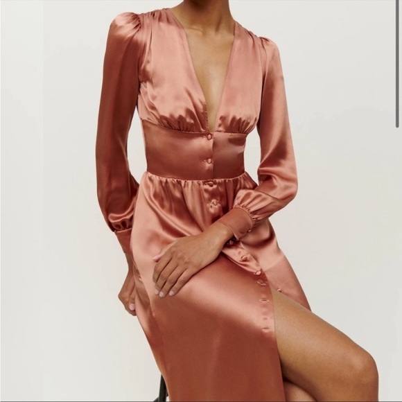 reformation nicola silk midi dress Reformation Dress